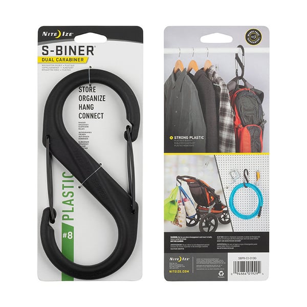 upphängningkarbin plast stor, NITE IZE S-BINER DUALCARBINER #8
