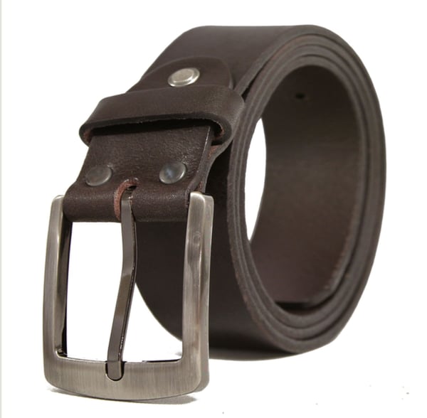 Brunt 35mm jeansbälte i kalvläder