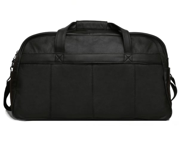 Svart weekendväska / sportbag i äkta läder