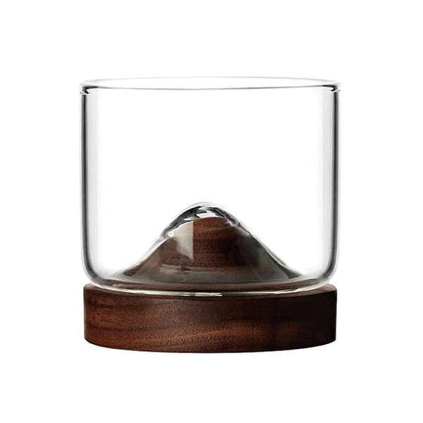 Whiskyglass med Underlag i Tre