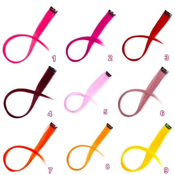 3 Clip-on løkker / Hair extensions - 24 farger