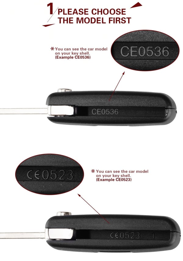 Flip nøkkel vesken skall 2 knapper CE0523 VA2 blad for PEUGEOT