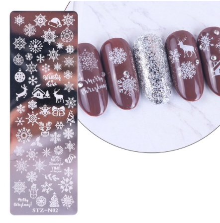 Nailart stempelplate, Nailstempel - julemotiver, julepynt