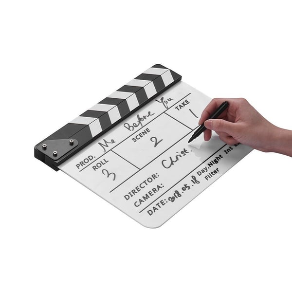 Instruktør Film Clapboard Movie Cut Scene Clapper Board - Sort & Hvid