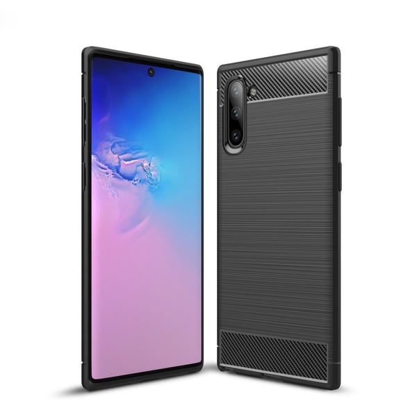 Samsung Galaxy Note 10 Karbonfiber Teksturdeksel - Svart