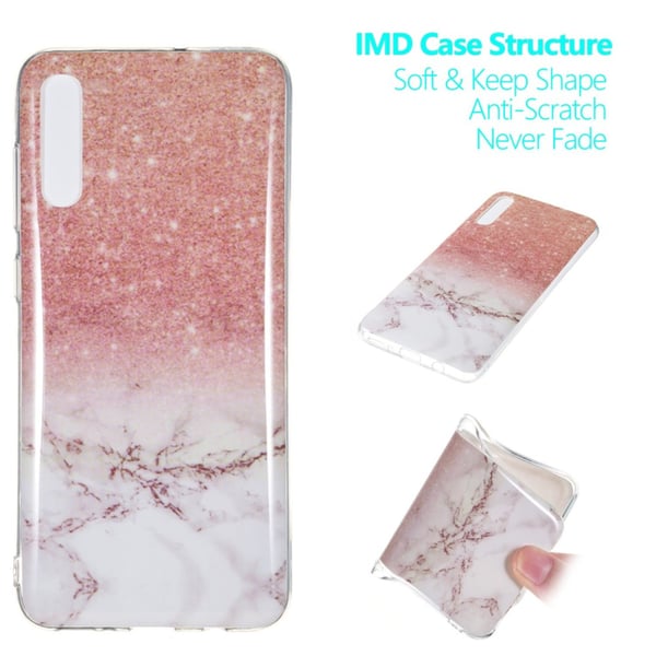 Mønster i marmor IMD TPU blødt bagcover til Samsung Galaxy A70 - Stil J