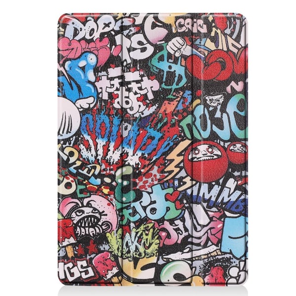 Apple iPad 10.2 Trifoldet Stativ Tablet - Taske - Graffiti Mønster
