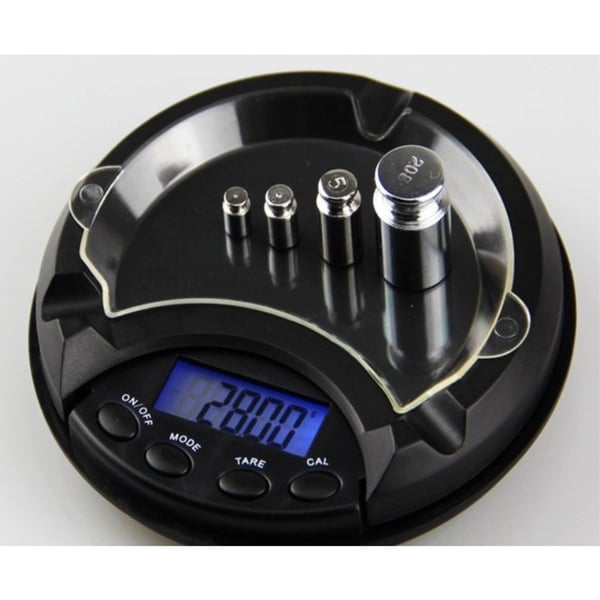 Digital gullsmedvekt 0,01 g til 500 gram - askebeger