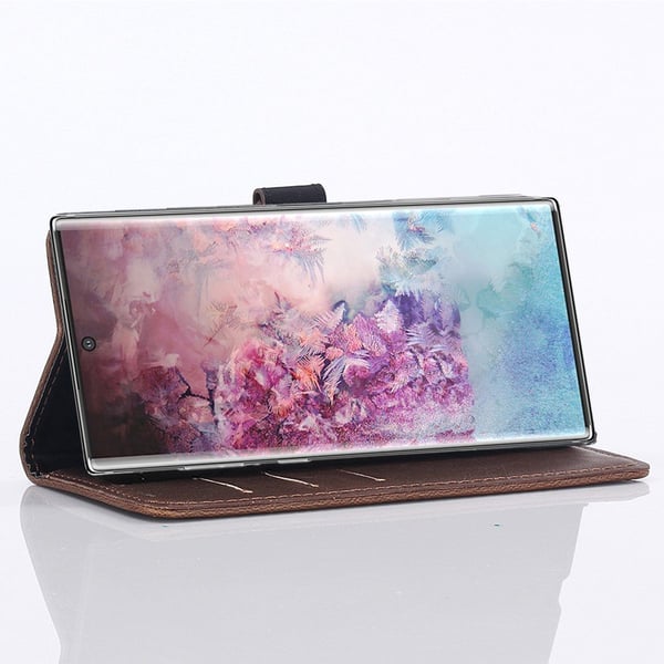 Crazy Horse Pung Etui til Samsung Galaxy Note 10 - Kaffe