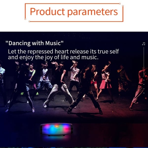 Bluetooth Kaiutin LED-valoilla - Langaton – Musta