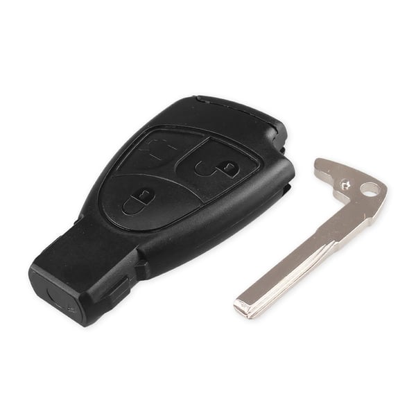 3-knapps nøkkelskall + batteriholder til Mercedes Benz