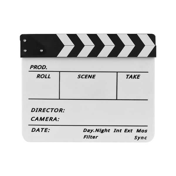 Instruktør Film Clapboard Movie Cut Scene Clapper Board - Sort & Hvid