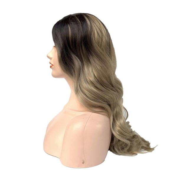 Parykk Blond/brun inkl. parykknett og hårforlengelseskam