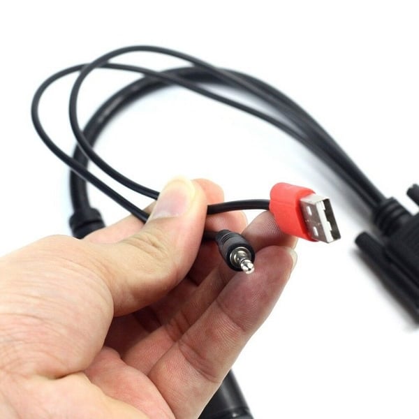 VGA til HDMI-konverterer med USB og 3.5 mm