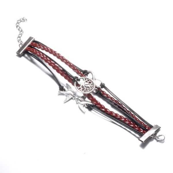 Armband 3-i-1 Duvor/Infinity/Livets träd Brun/Svart