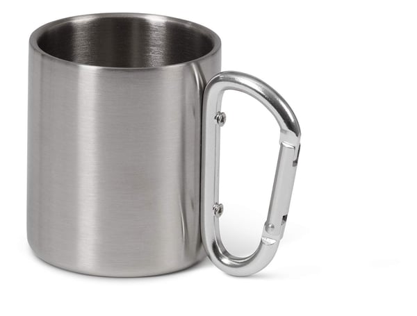 BRIV MUGG ROSTFRITT STÅL, termosmugg rostfritt stål, mugg med karbingrepp