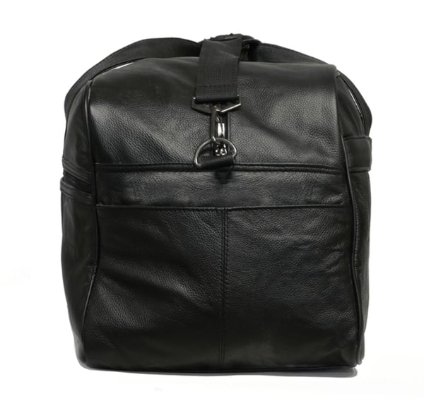 Svart weekendväska / sportbag i äkta läder