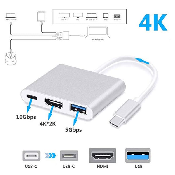 USB-C Adapter til Macbook - HDMI & USB 3.0