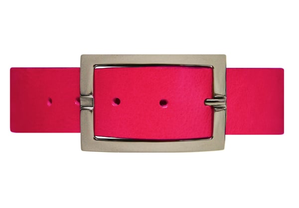 Rött 40mm damskärp i kalvläder (80cm)