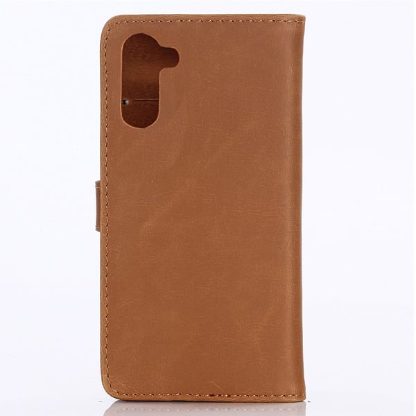 Crazy Horse Pung Etui til Samsung Galaxy Note 10 - Brun