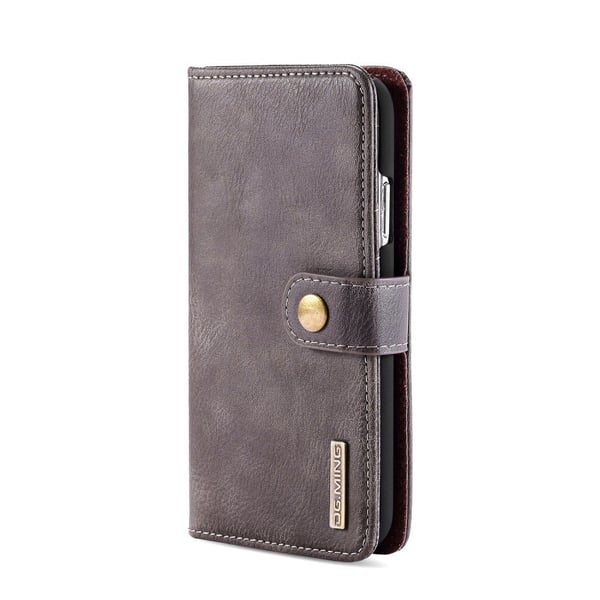 DG.MING iPhone 11 Split Läder Plånboksfodral - Coffee