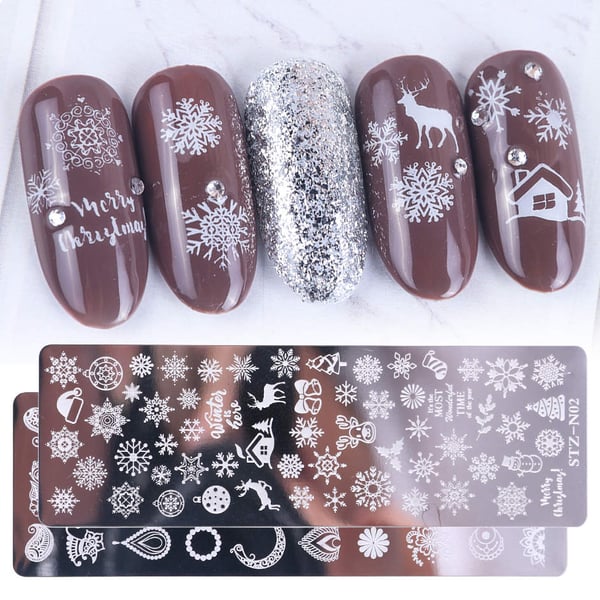 Nailart stempelplate, Nailstempel - julemotiver, julepynt