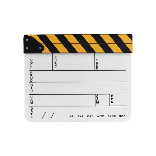 Ohjaajaelokuva Clapboard Movie Cut Scene Clapper Board - Valkoinen