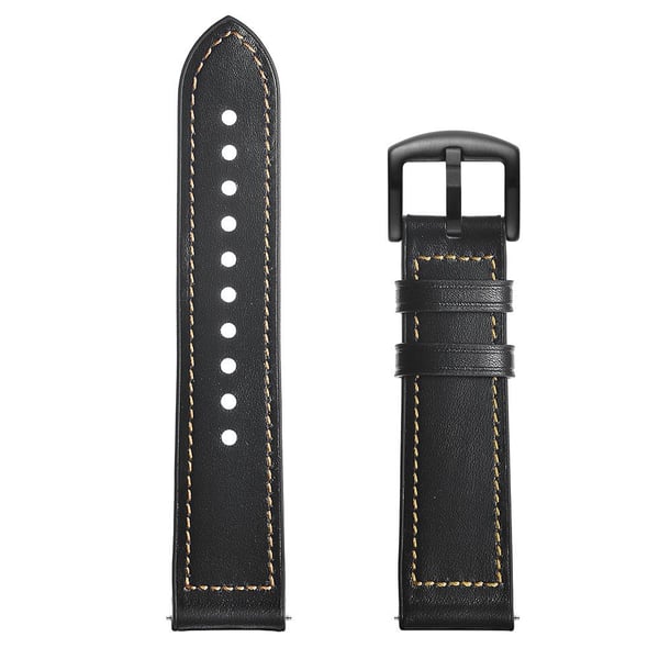 Skinn+Silikonstropp til Huawei Watch GT2 42mm - Svart