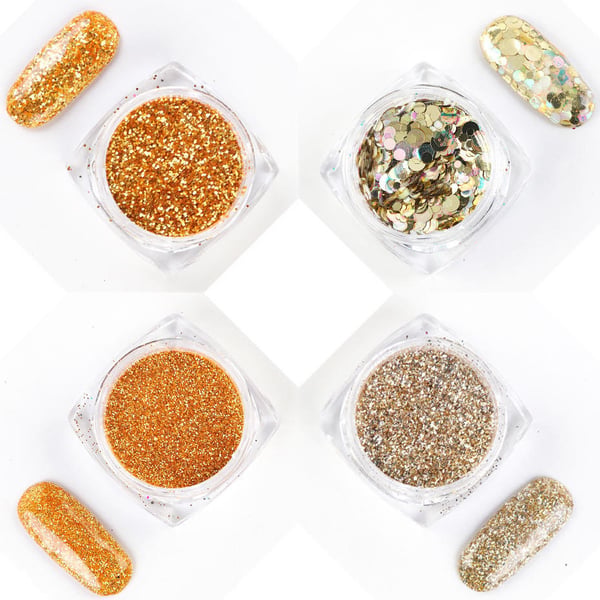 8 stk negleglitter glitter, Negledekorasjoner