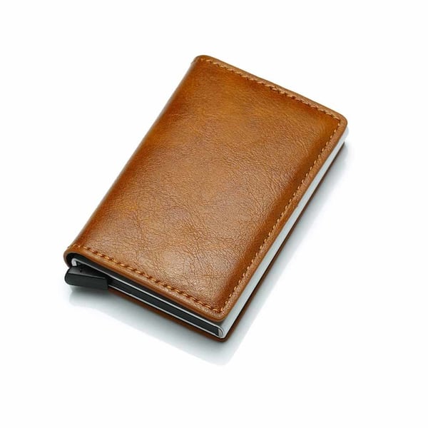 Brun RFID - NFC Protection Leather Wallet Card Holder 6stk Card