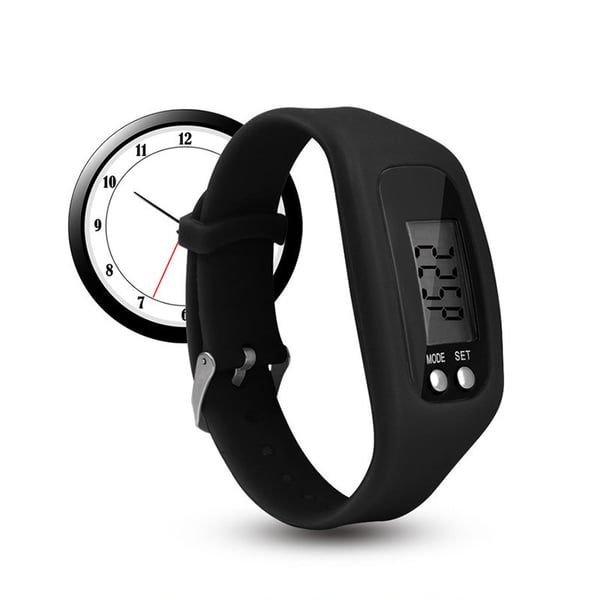 Pedometer Pedometer klokke - modell behagelig å ha på seg - svart