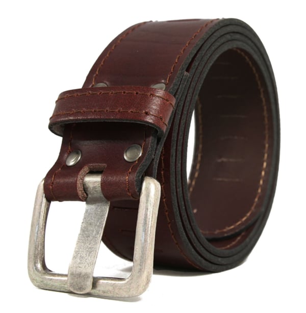 Brunt 40mm jeansbälte i kalvskinn