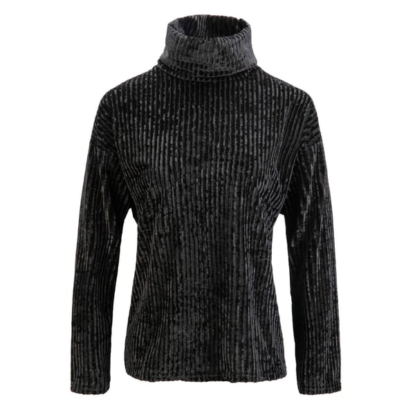 Polo tröja, Velour,Svart