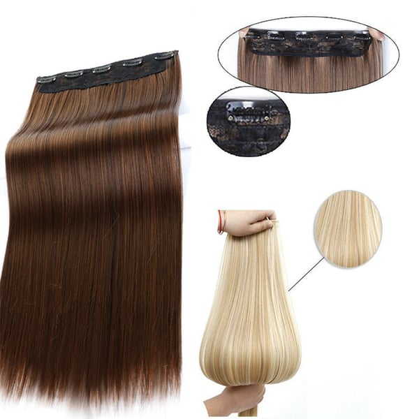 Clip-on / Hair extensions krøllete og rette 70cm - 24 farger