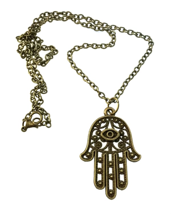 Halsband Hamsa Fatimas Hand Judisk Muslimsk Symbol