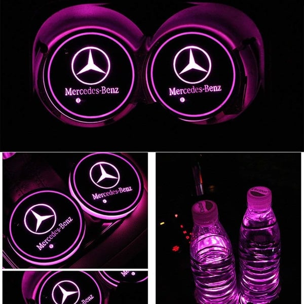 2X Mercedes logo Blyplade til krusholdere