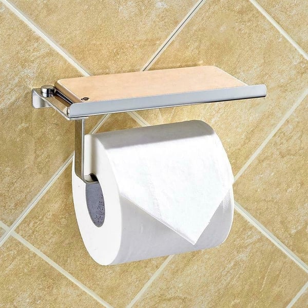 Toiletpapirholder med mobilhylde