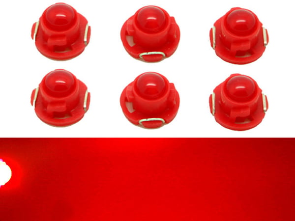 T4.7 T5 Neo Wedge 6-pack med röda led chip instrument belysning