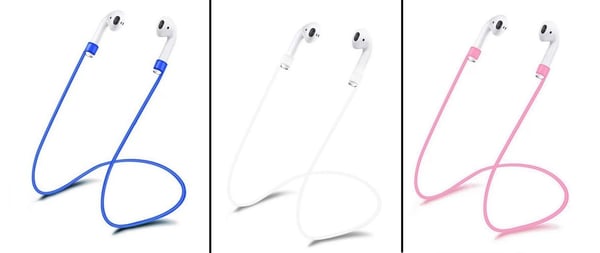 XO-silikonisuojakotelo AirPods 1/2 -latauskotelolle, sisältää katoamisen estävän hihnan, musta