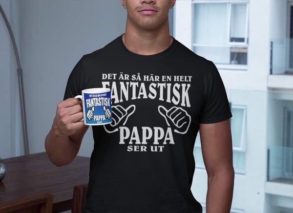 Pappa T-shirt & Mugg Paket. Hur en fantastisk Pappa ser ut