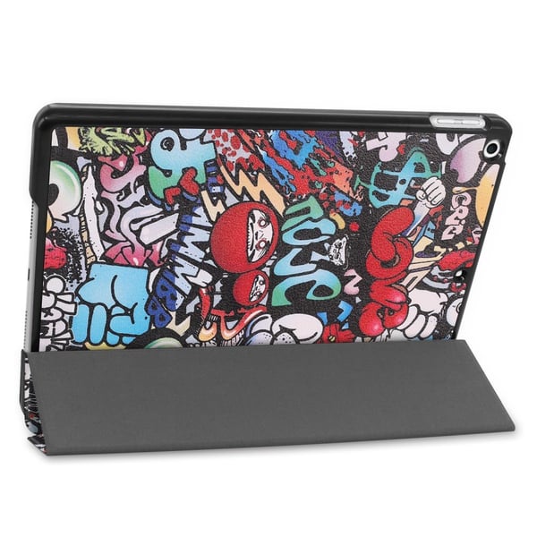 Apple iPad 10.2 Slim Fit Trefoldelig Deksel - Graffitimønster