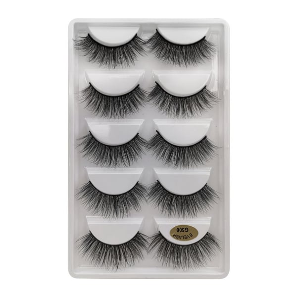 5 par falske øyevipper - 3D faux mink - G500