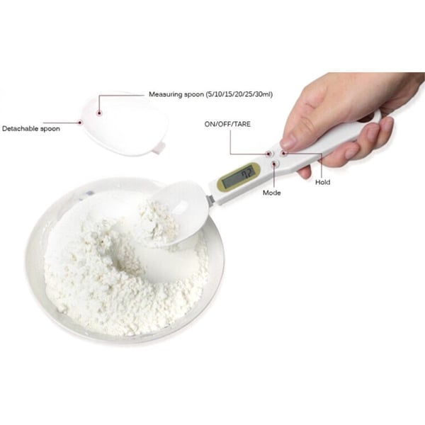 Digital skala skjeeskala 0,1 g til 500 gram - skje