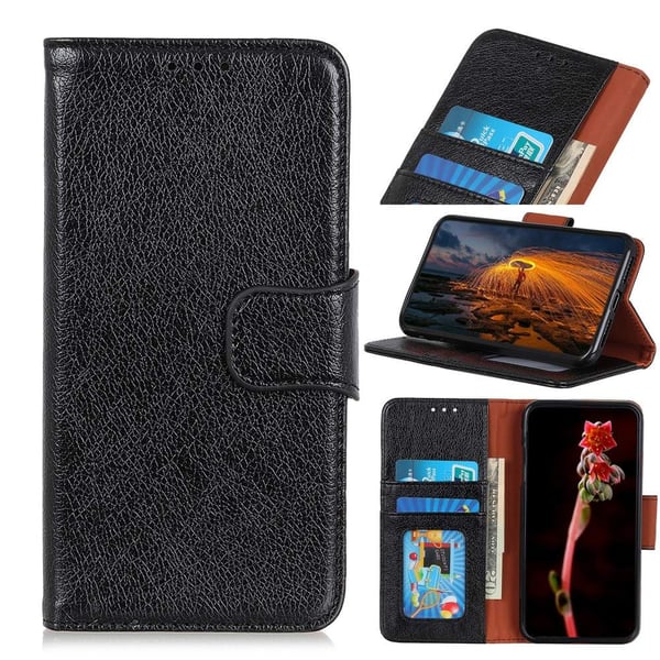 Nappa Texture Pung Standetui til Samsung Galaxy A10 - Sort