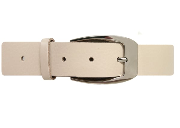 Ljusbeige 30mm damskärp i kalvläder