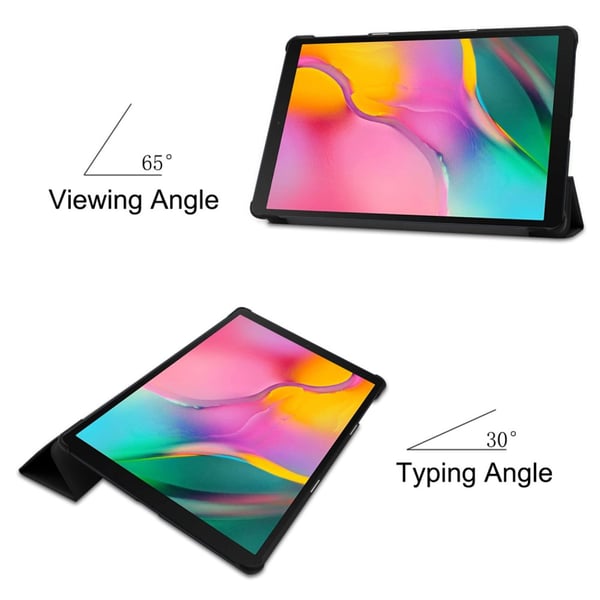 Trifoldet stativetui til Samsung Galaxy Tab A 10.1 (2019) - Sort
