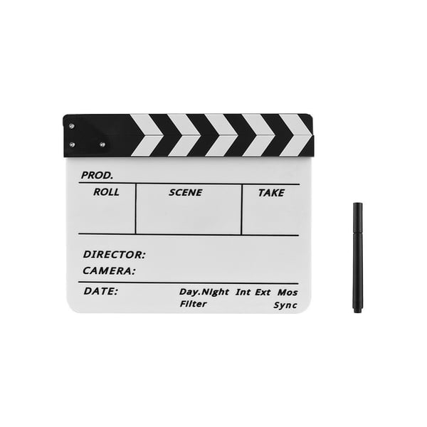 Instruktør Film Clapboard Movie Cut Scene Clapper Board - Sort & Hvid