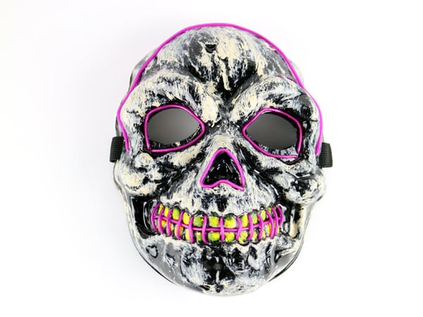 Mask dödskalle med Glowstrip Lila / Purple