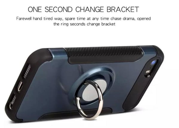 Iphone 6 / 6S hybrid rustning skal magnetskal sort