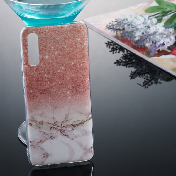 Mønster i marmor IMD TPU blødt bagcover til Samsung Galaxy A70 - Stil J